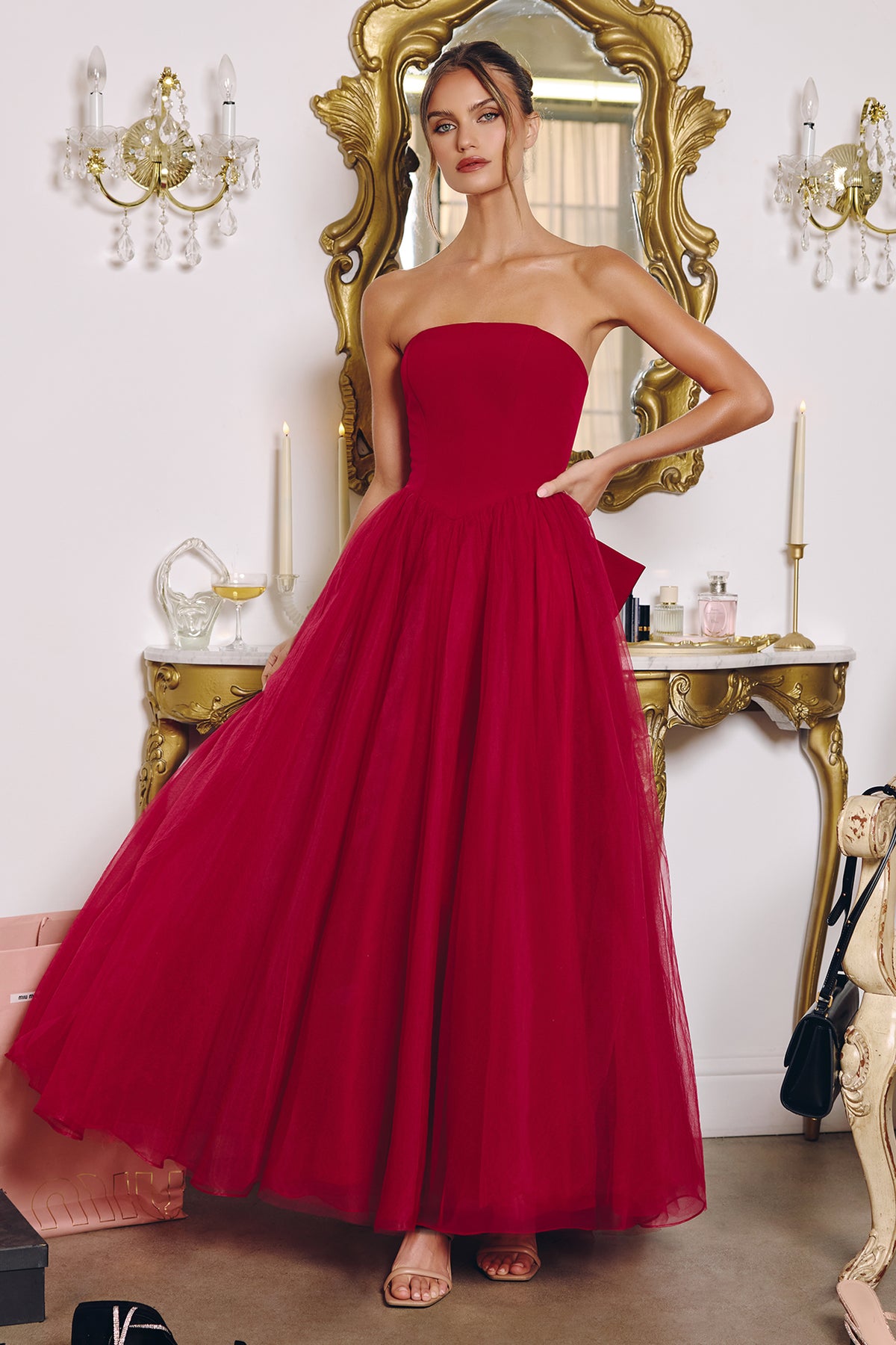 12T7 dress in Burgundy, view 2