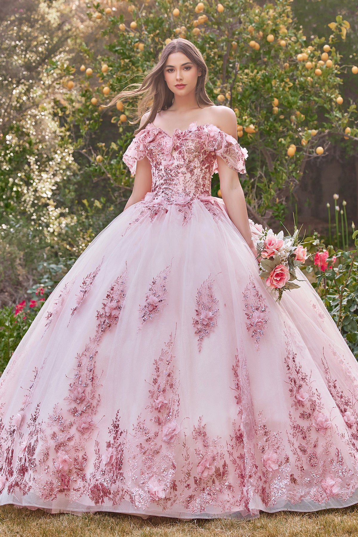 15701 quinceañera ball gown in Blush, view 2