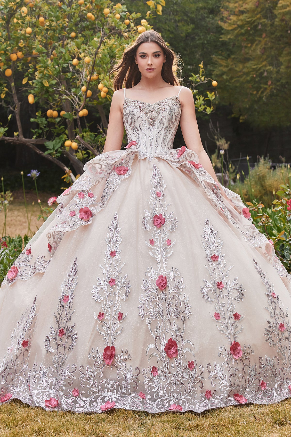 15703 quinceañera ball gown in Champagne, view 29