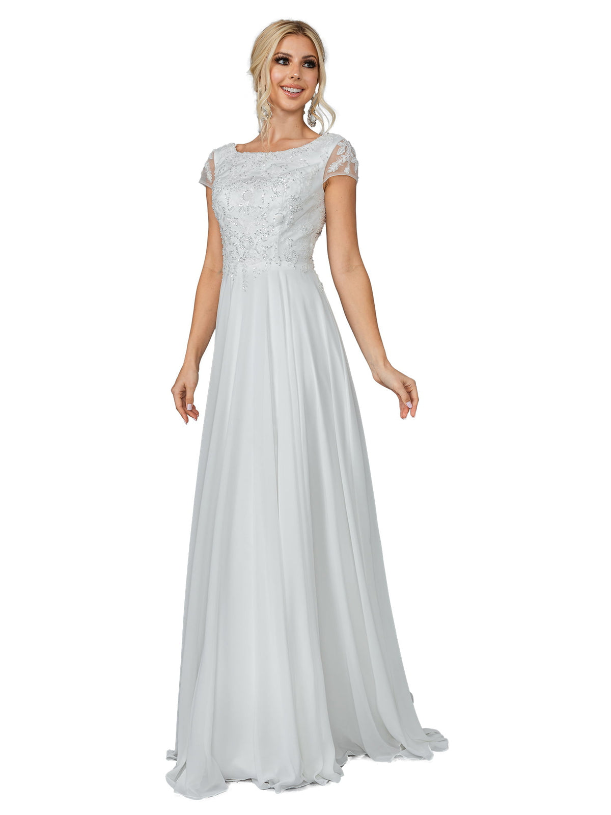 Dancing Queen 0190 wedding dress in off white, front view