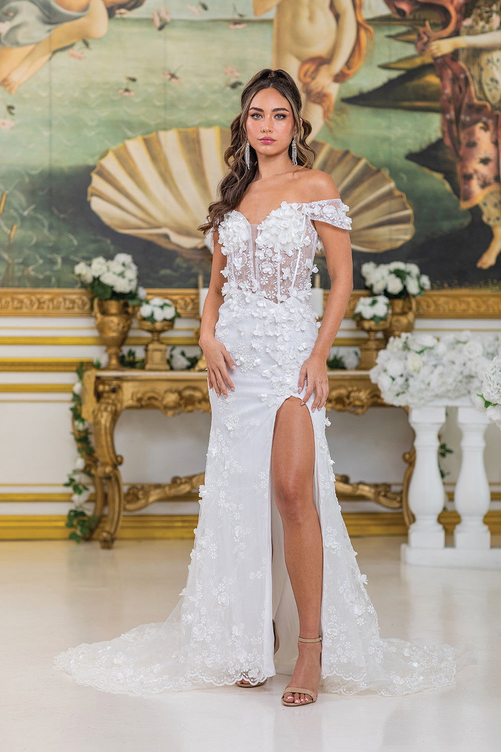 Dancing Queen 0285 wedding dress in off white, front view