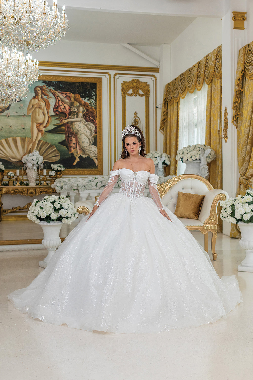 Dancing Queen 0292 wedding dress in off white, front view