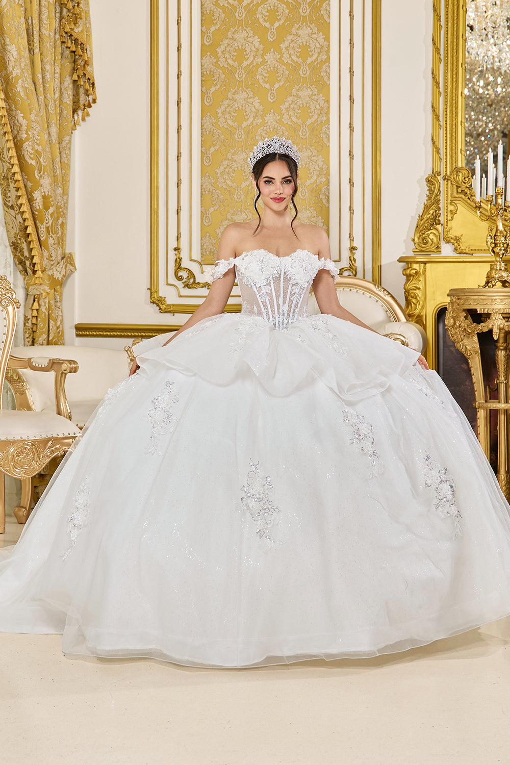 Dancing Queen 0317 wedding dress in off white, front view