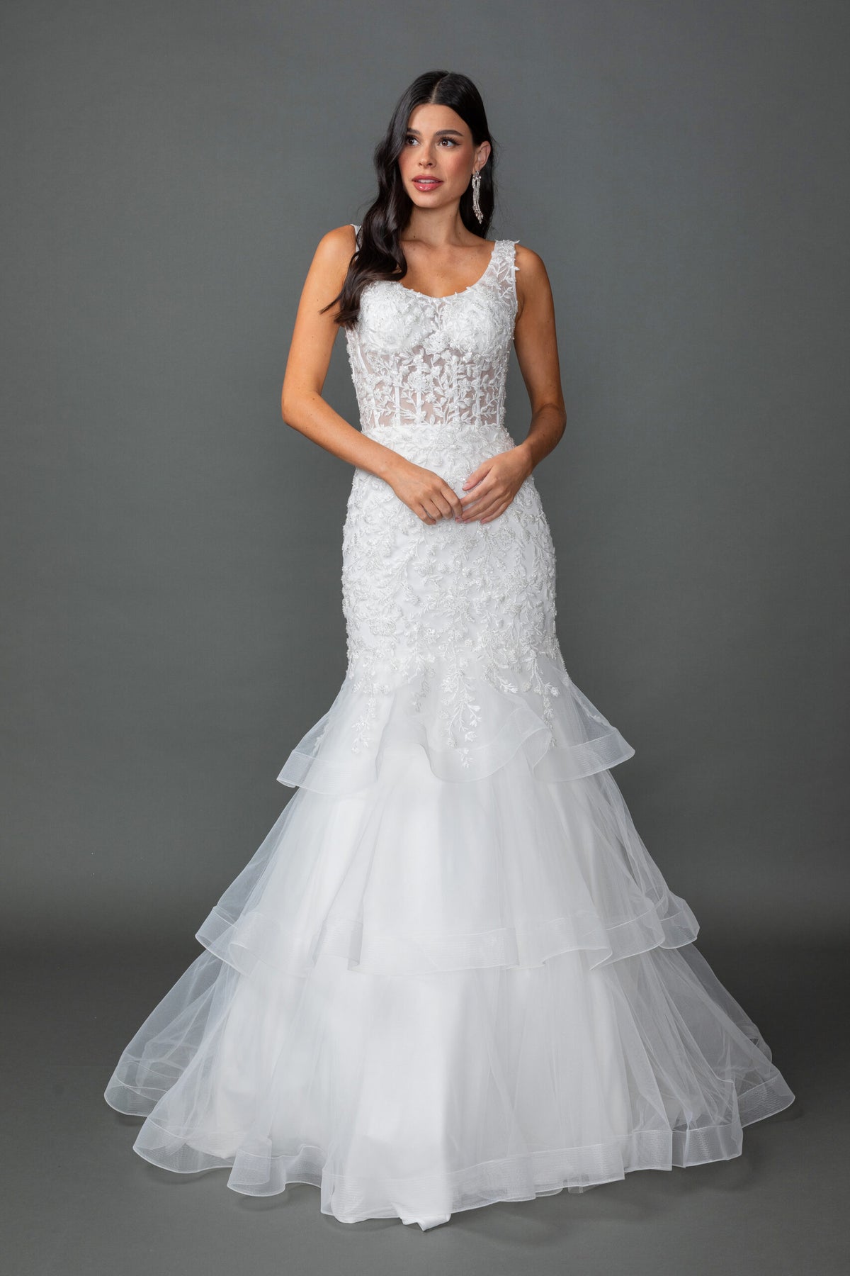 Dancing Queen 0320 wedding dress in off white, front view