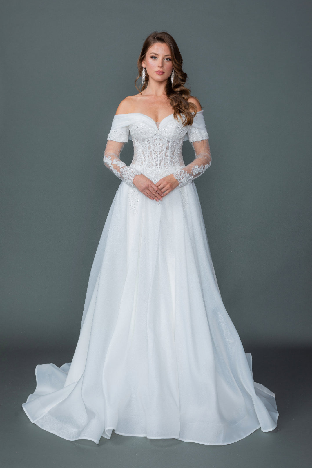 Dancing Queen 0327 dress in Off White, front view