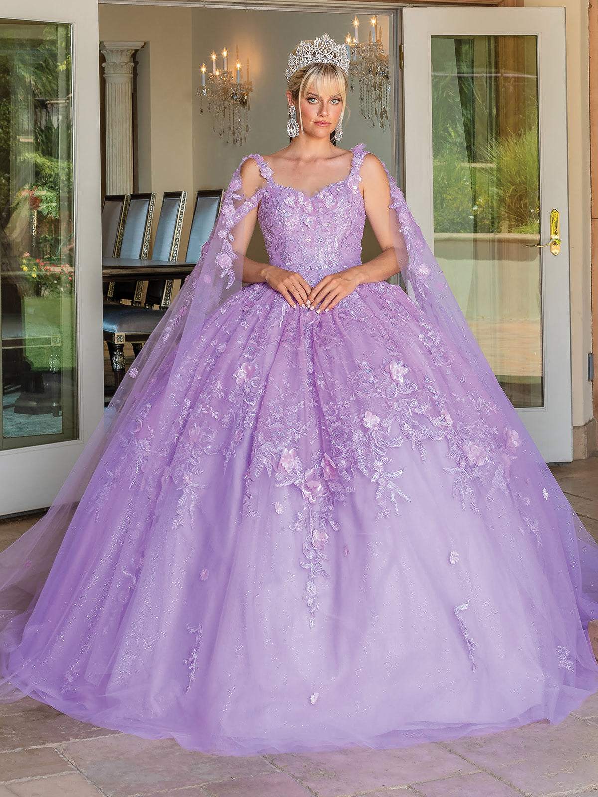 Dancing Queen 1664 quinceanera dress in lilac, front view