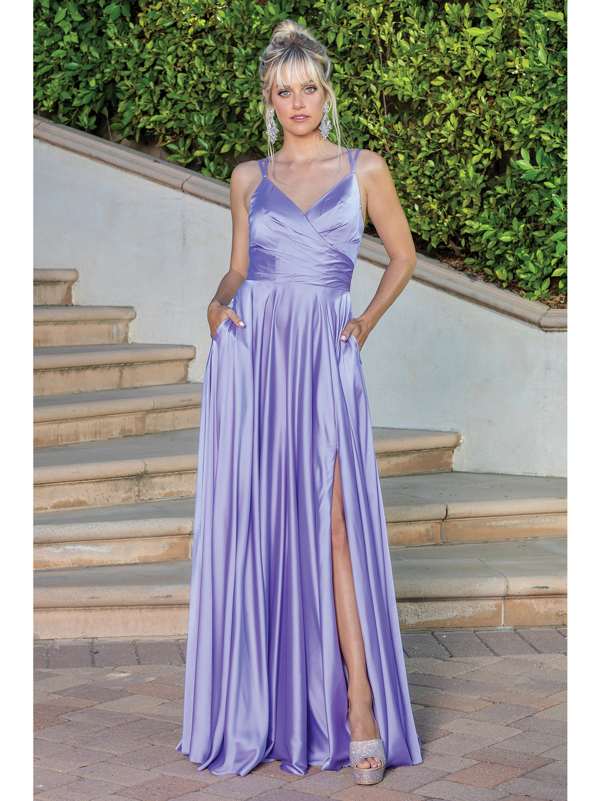 Dancing Queen 4263 prom dress in lilac, front view