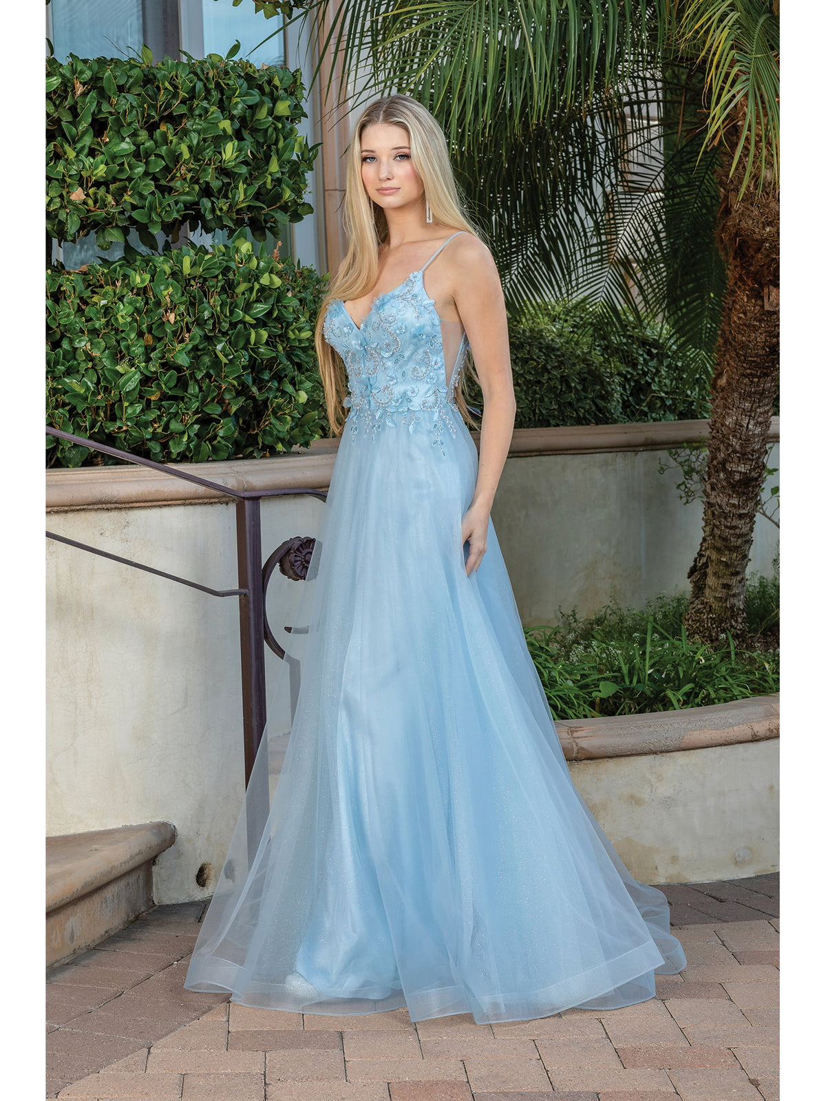 Dancing Queen 4276 prom dress in bahama blue, additional view