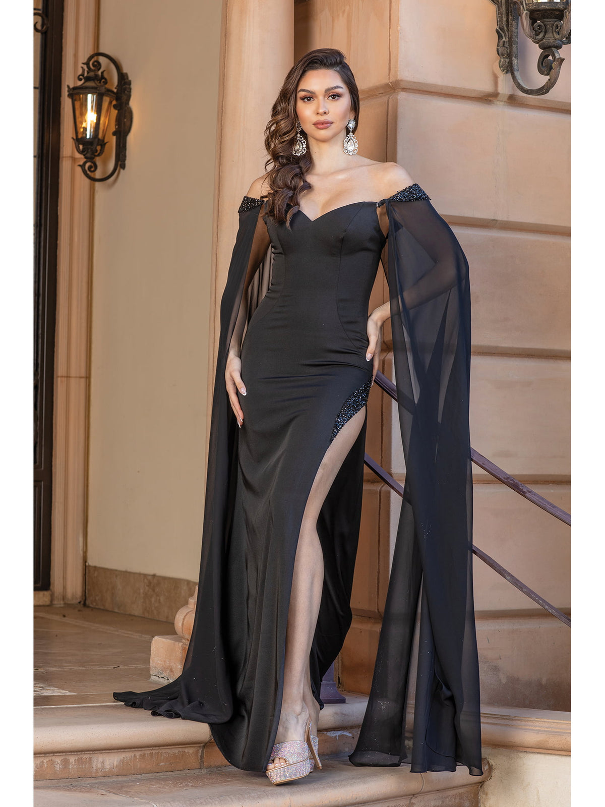 Dancing Queen 4306 prom dress in black, additional view
