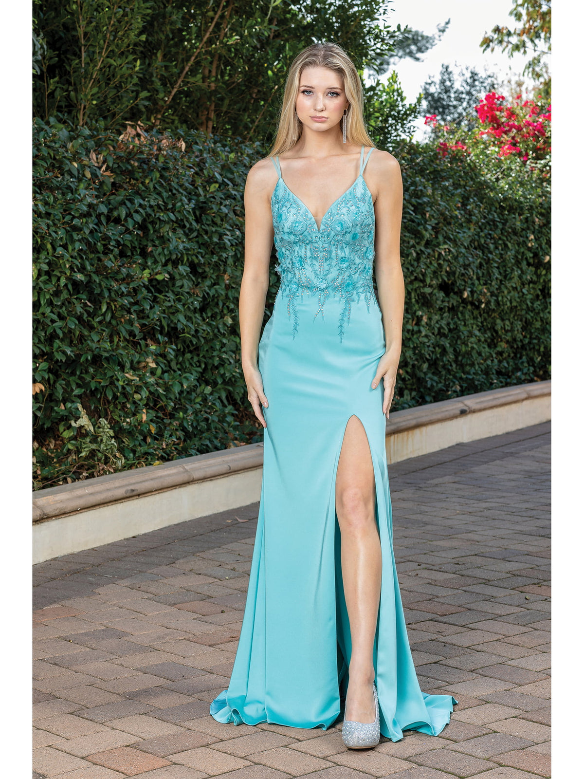 Dancing Queen 4319 prom dress in aqua, additional view