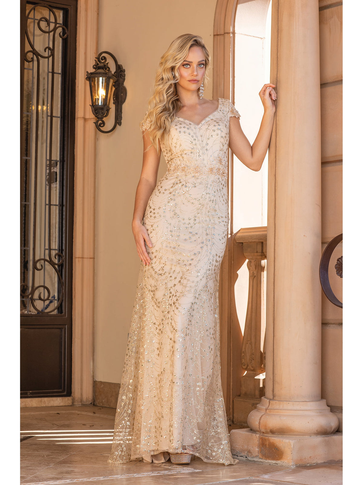 Dancing Queen 4329 prom dress in gold, additional view