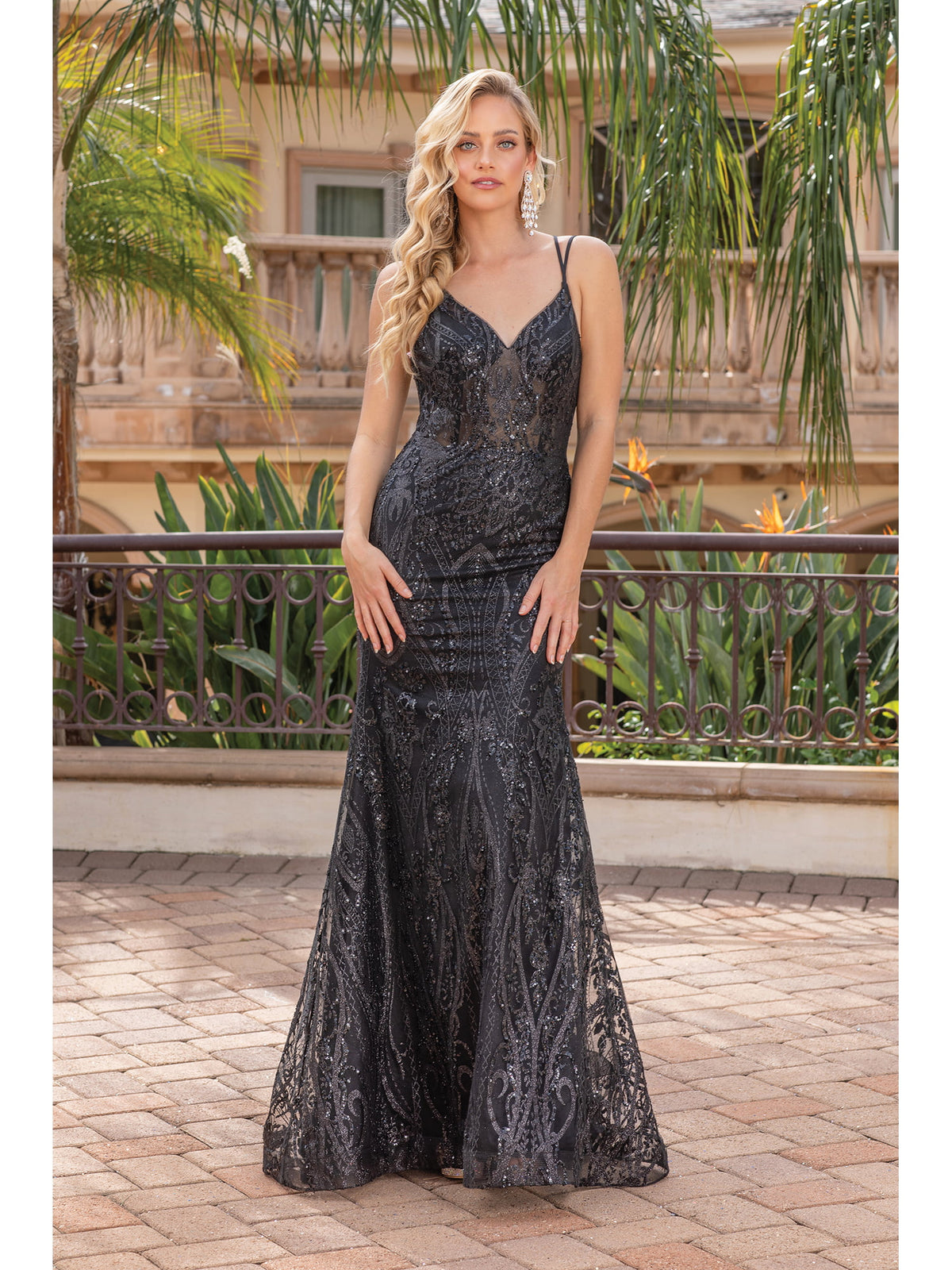 Dancing Queen 4336 prom dress in black, additional view