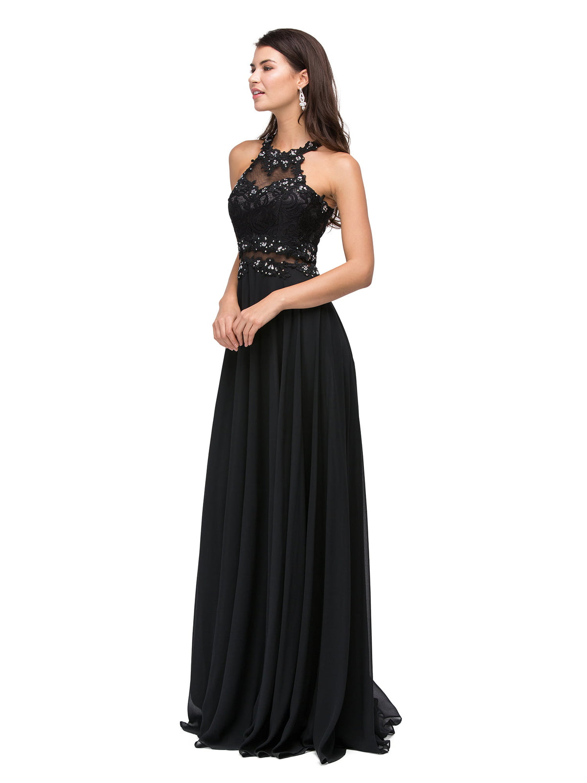 Dancing Queen 9548 bridesmaid,prom dress in black, additional view