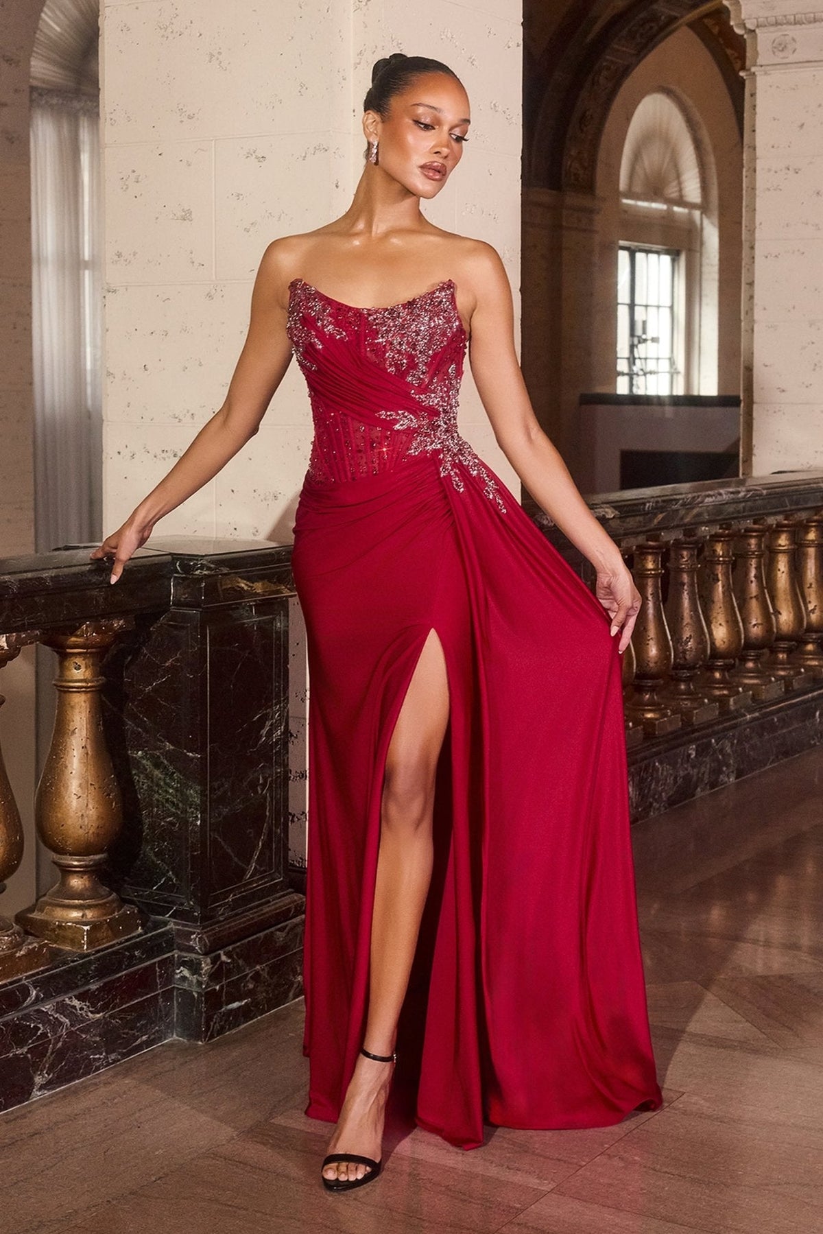 Aldana dress in Deep Red