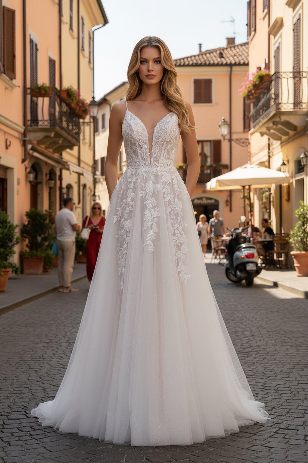 Antonella wedding dress in White & Nude