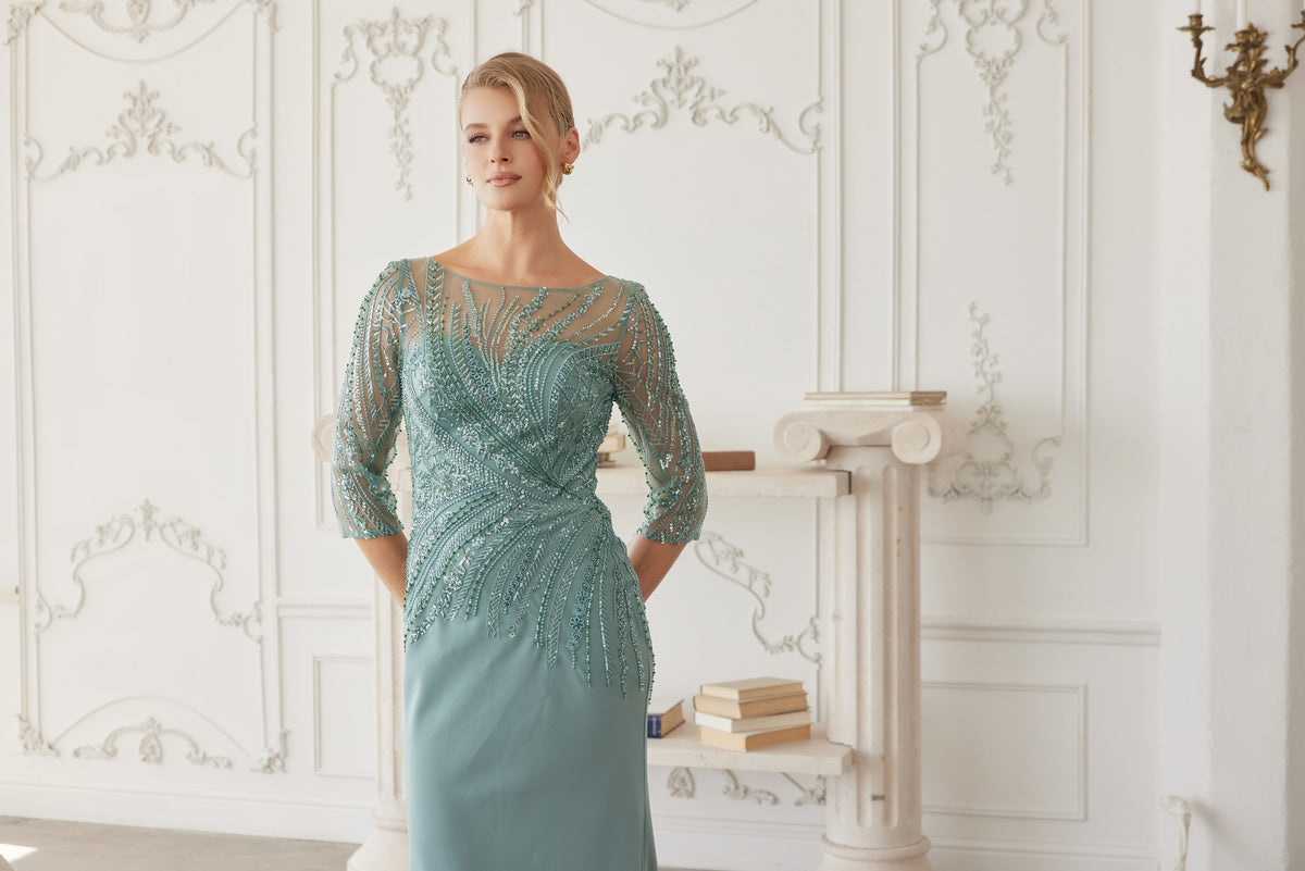 Aveline evening dress in Green