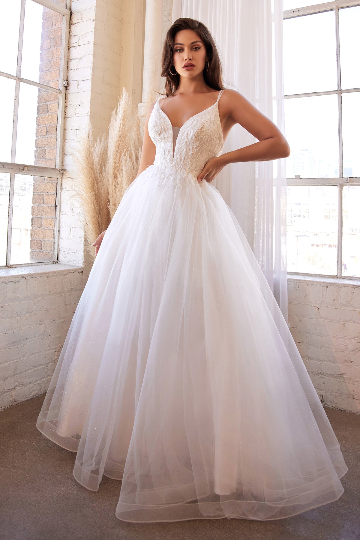 Barcelona dress in Off White — front view