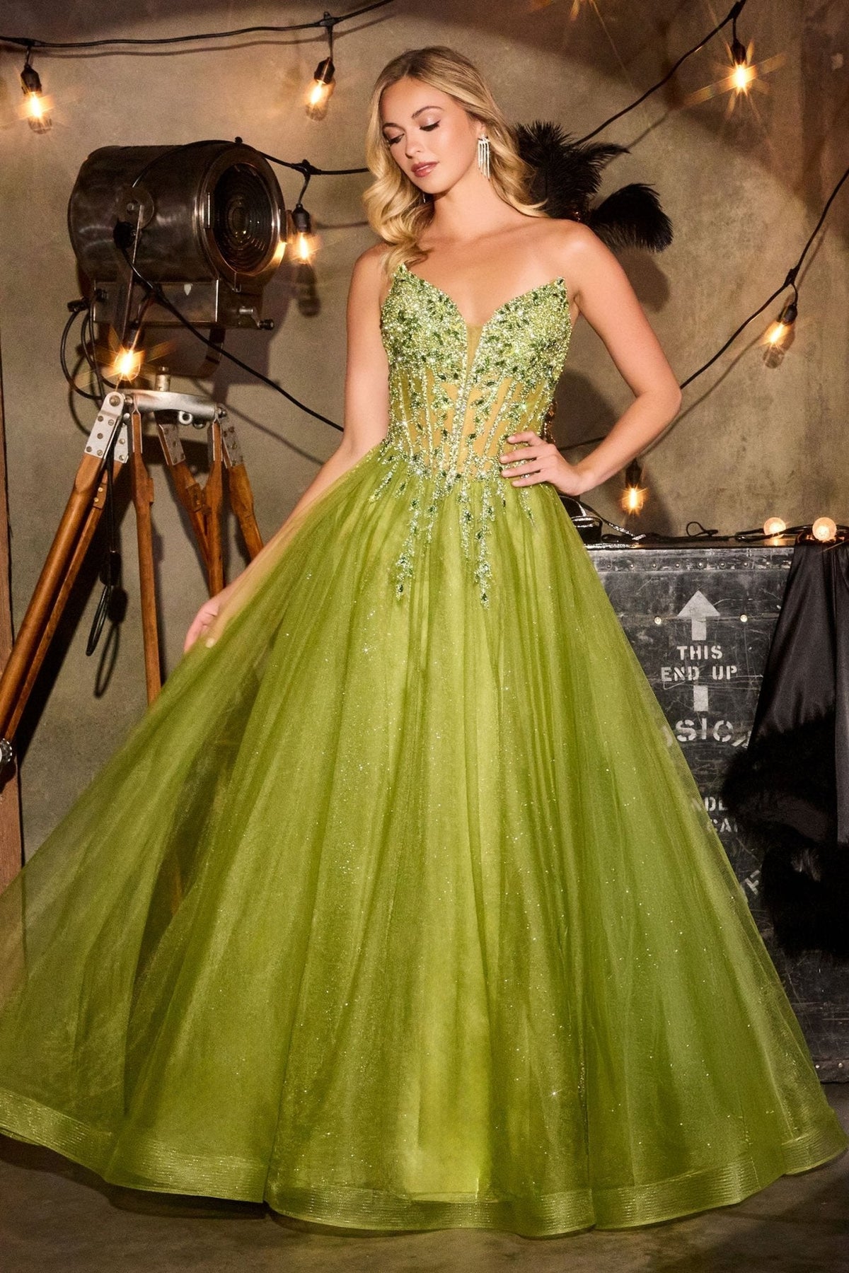 Channel dress in Greenery