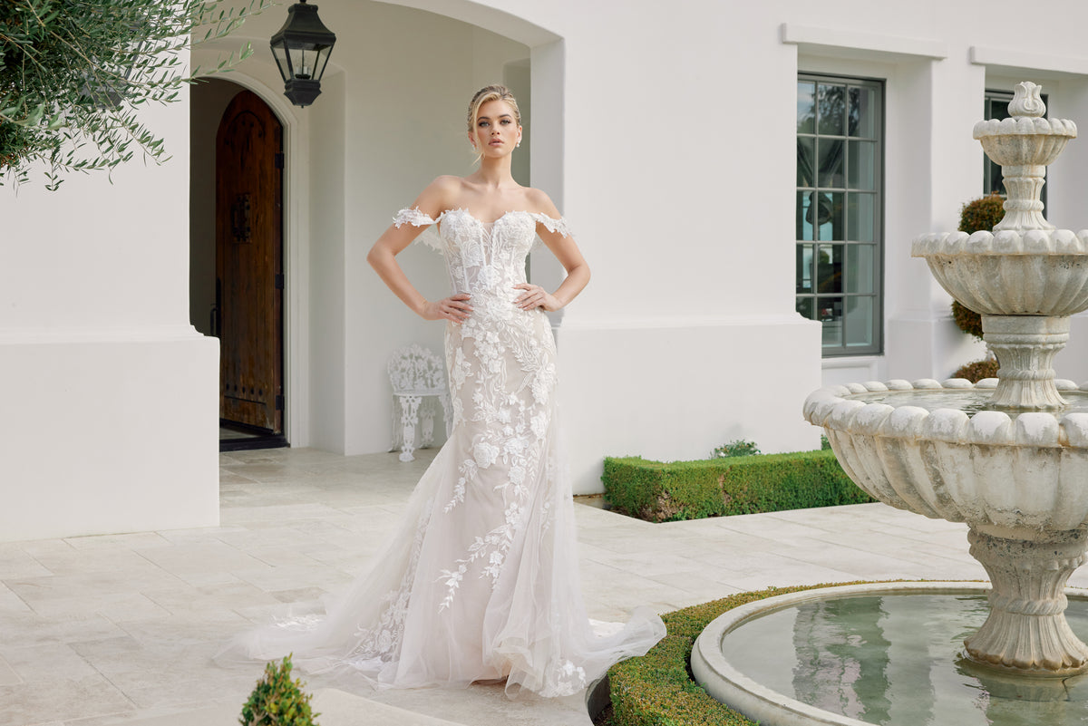 Colette wedding dress in White & Nude