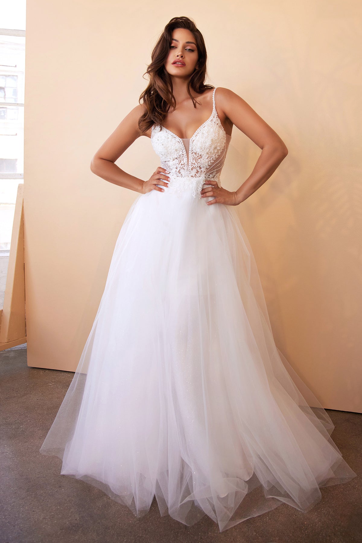 Dublin dress in Off White — front view