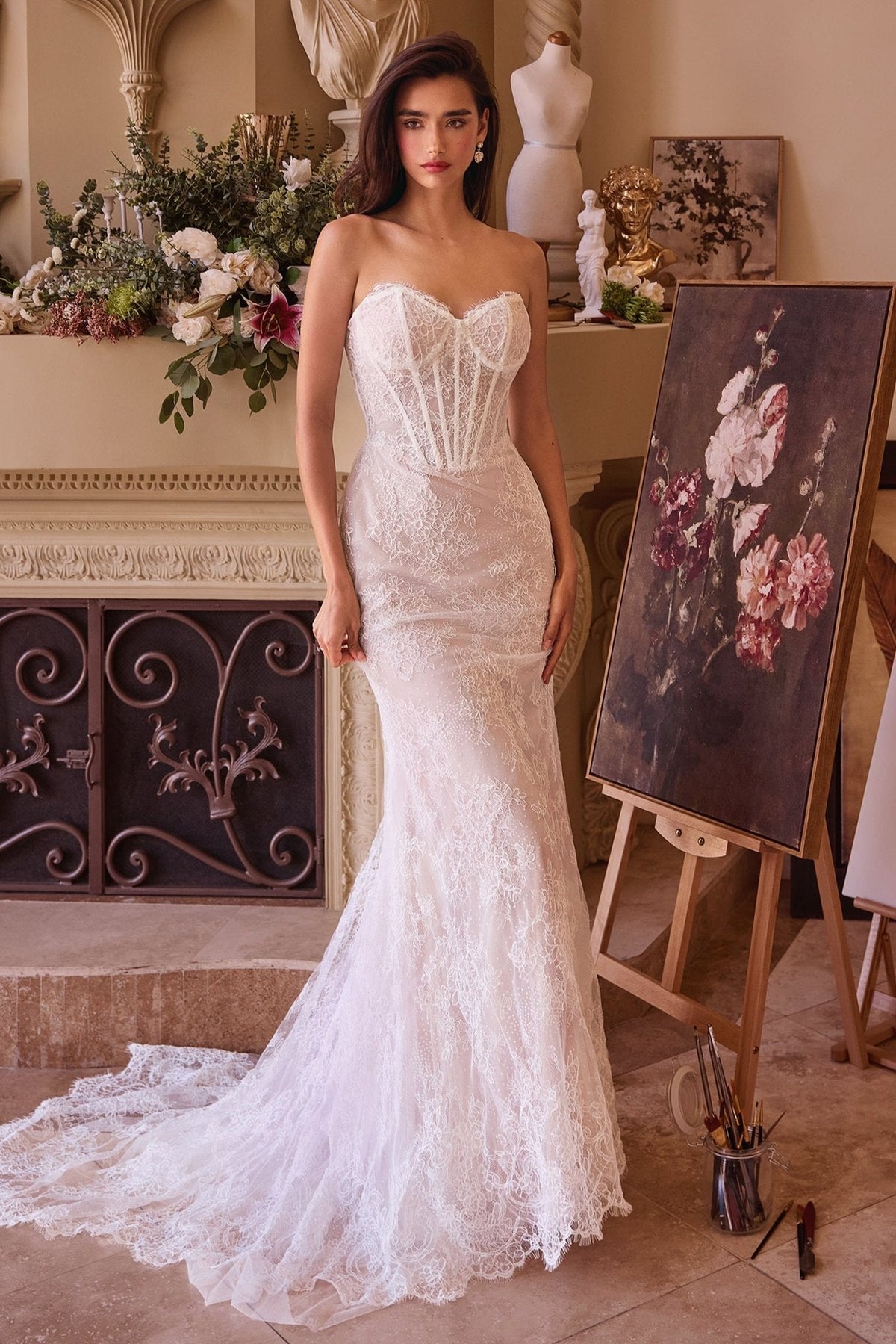 Eli wedding dress in Off White-Nude, view 2
