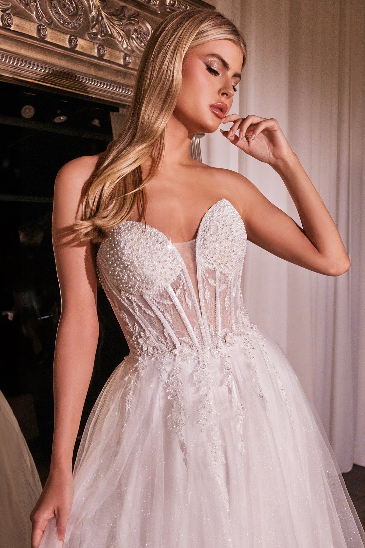 Estela Bridal dress in Off White — front view