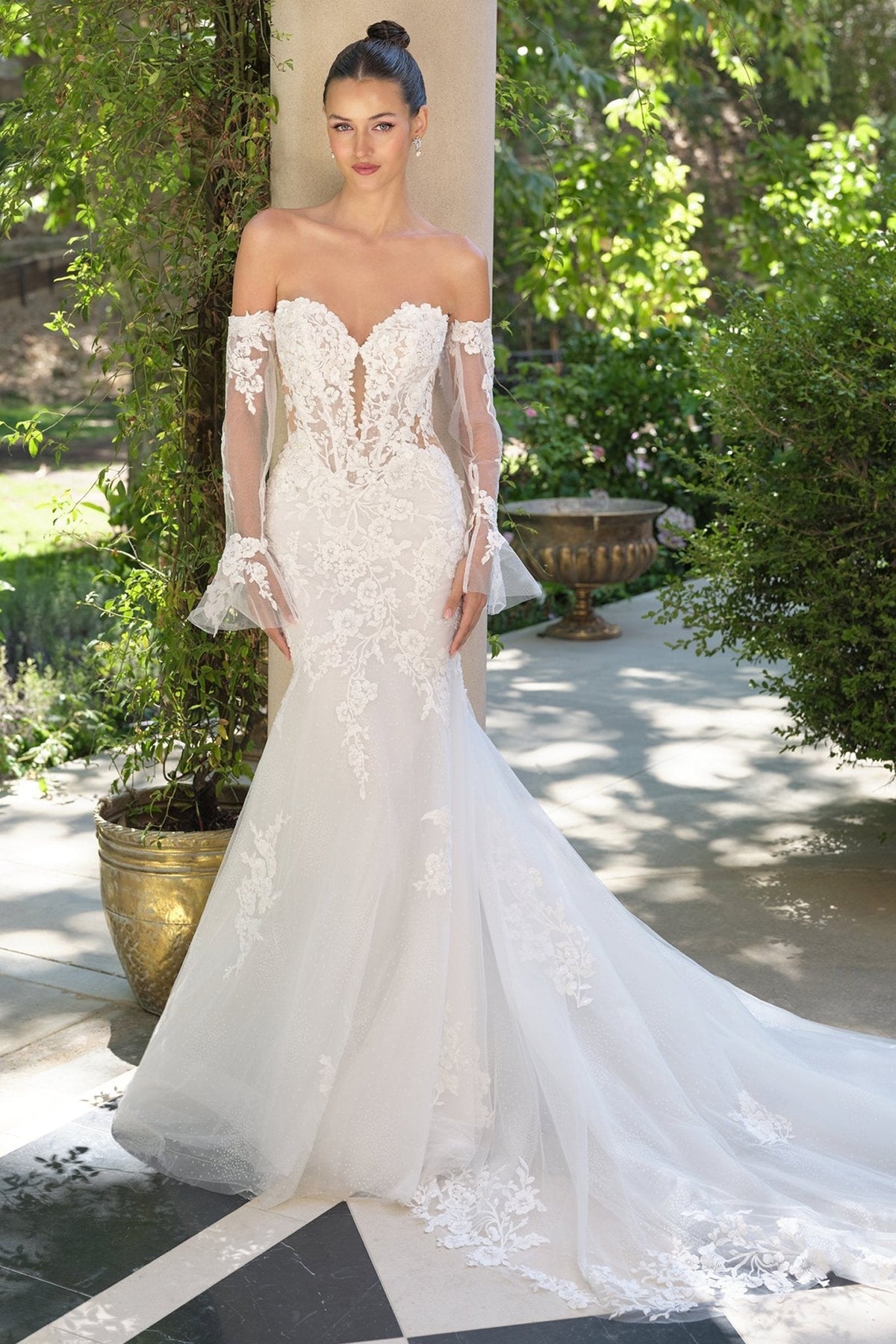 Estella wedding dress in Off White, view 1