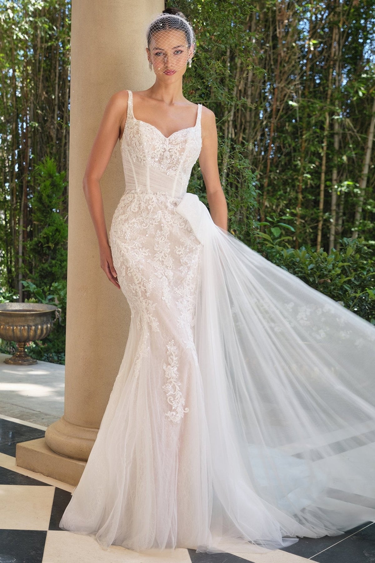 Eurydice wedding dress in Off White-Nude, view 1