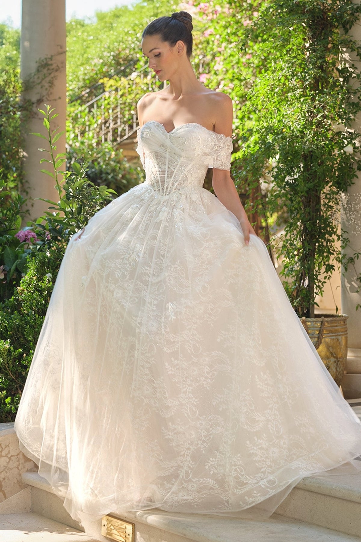 Florimel wedding dress in Off White-Nude, view 2