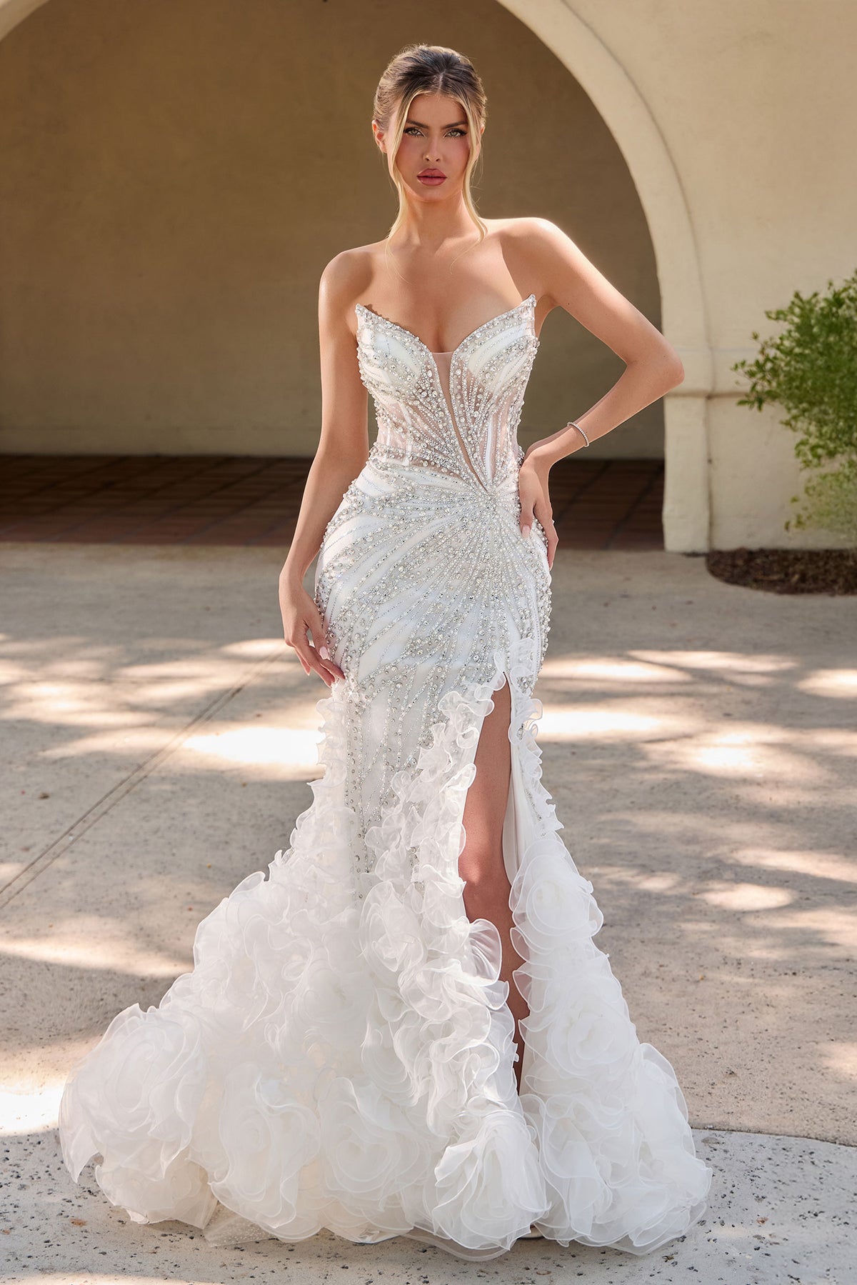 Galaxy Off White formal gown