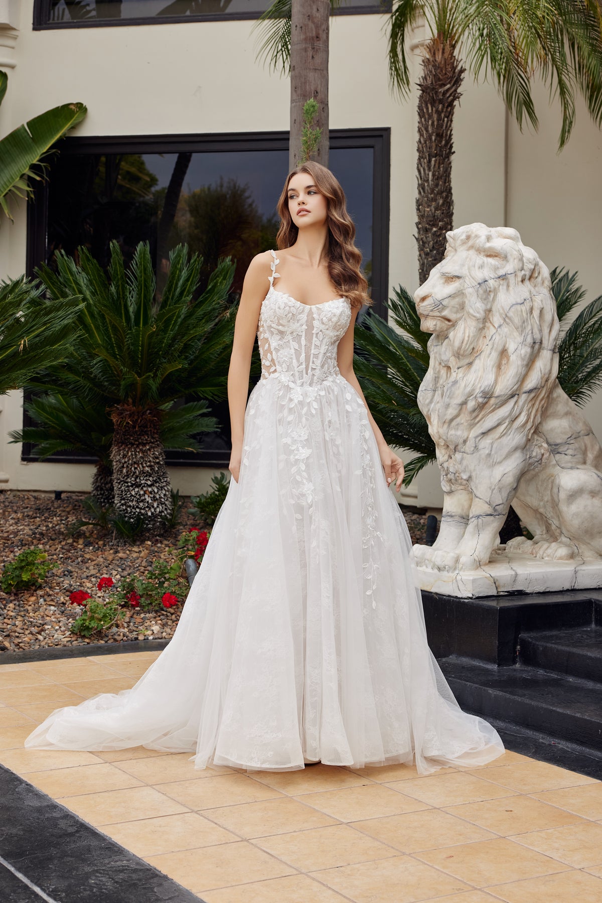 Luciana wedding dress in White & Nude