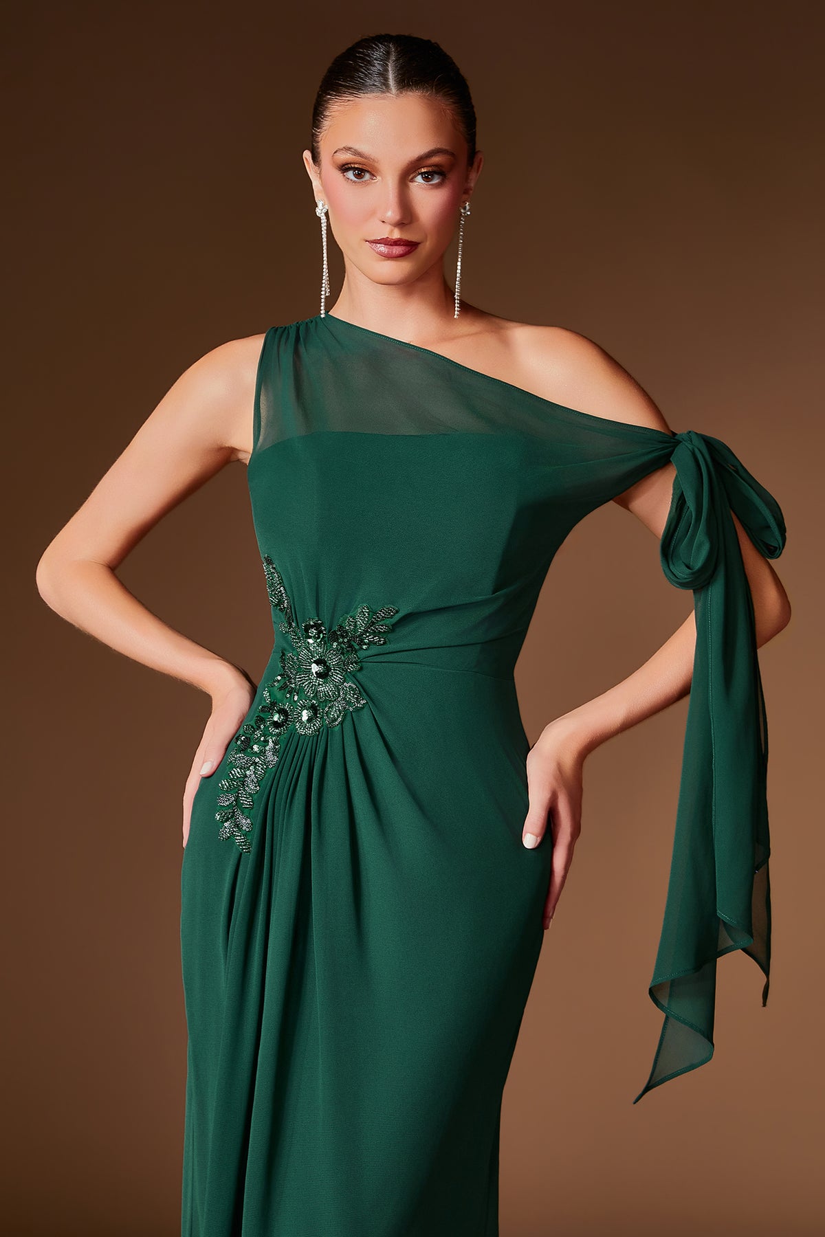 Xiomara in Emerald — detail and styling view