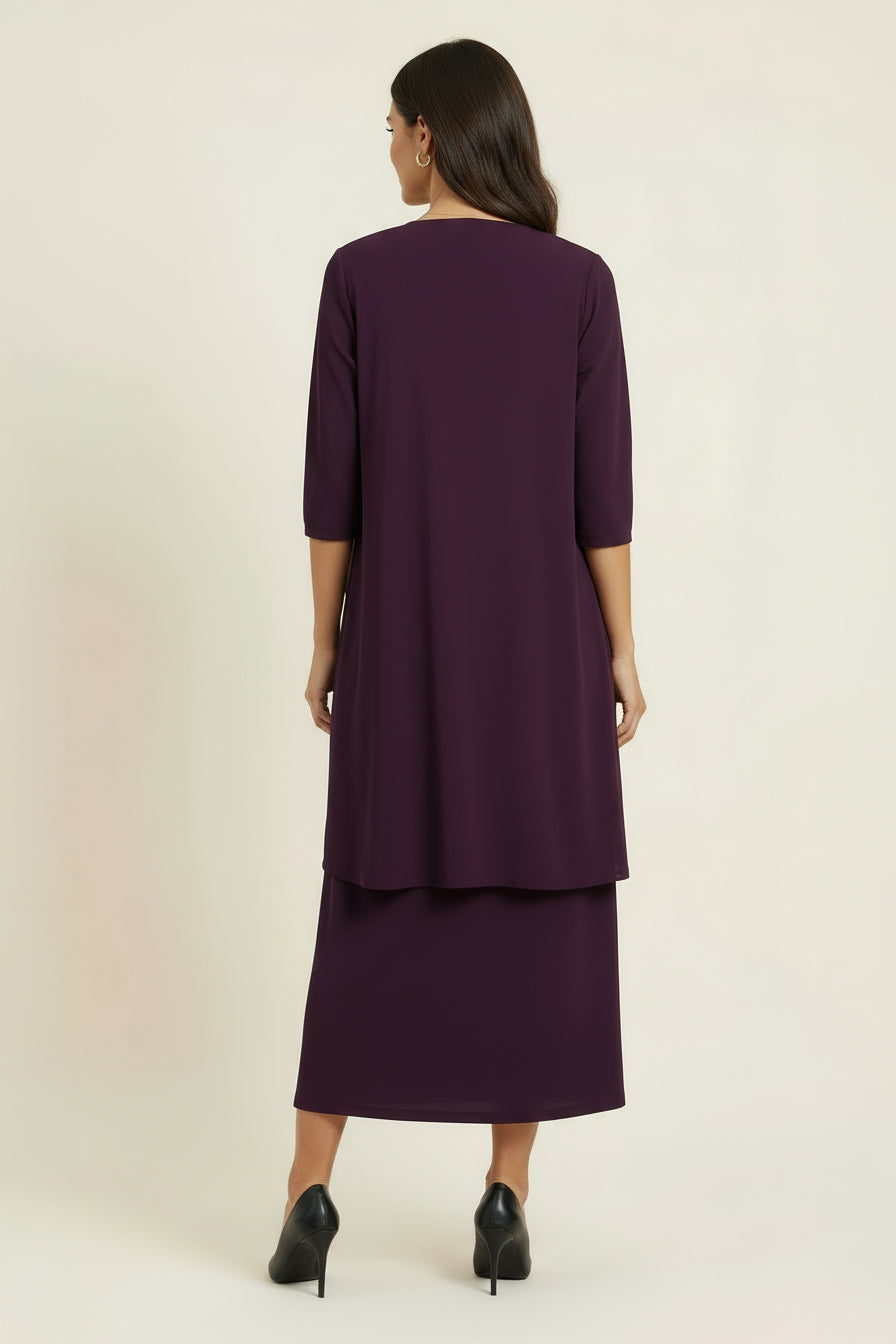 000T9 dress in Eggplant