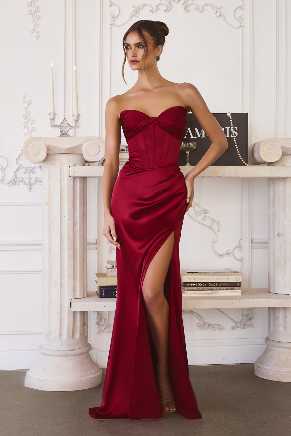 11T6 gown in Deep Red