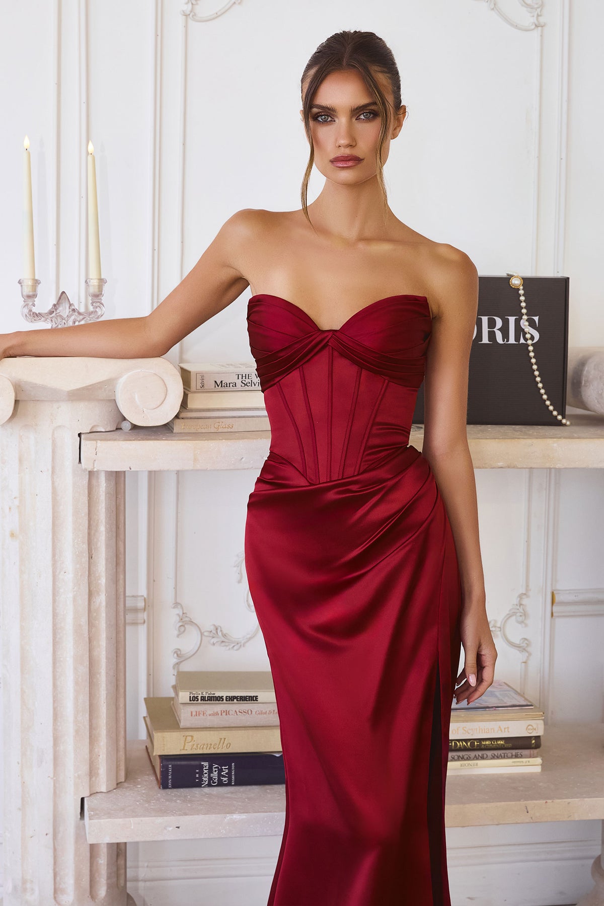 11T6 gown in Deep Red