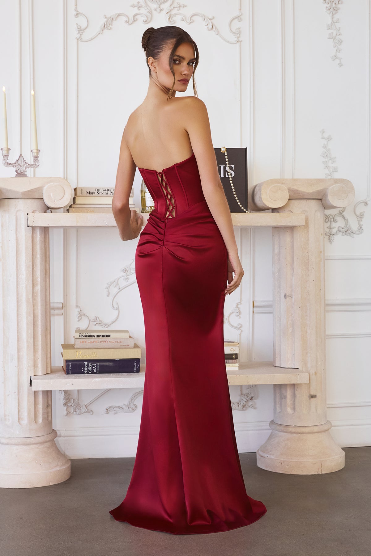 11T6 gown in Deep Red