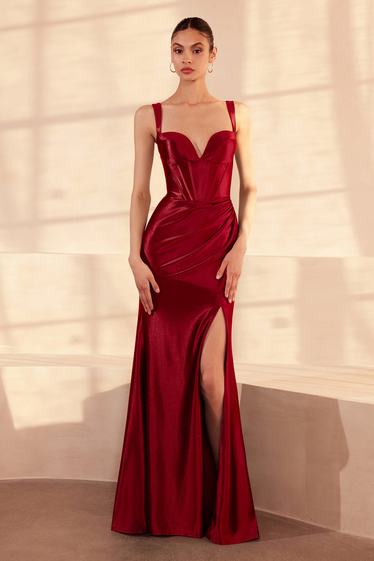13T8 gown in Deep Red, view 1