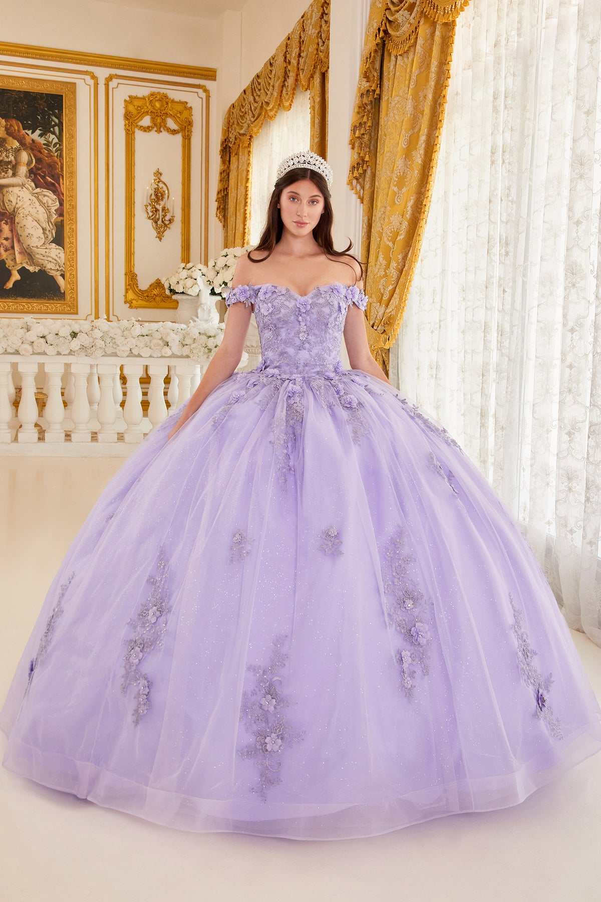 15702 quinceañera ball gown in Lavender, view 17