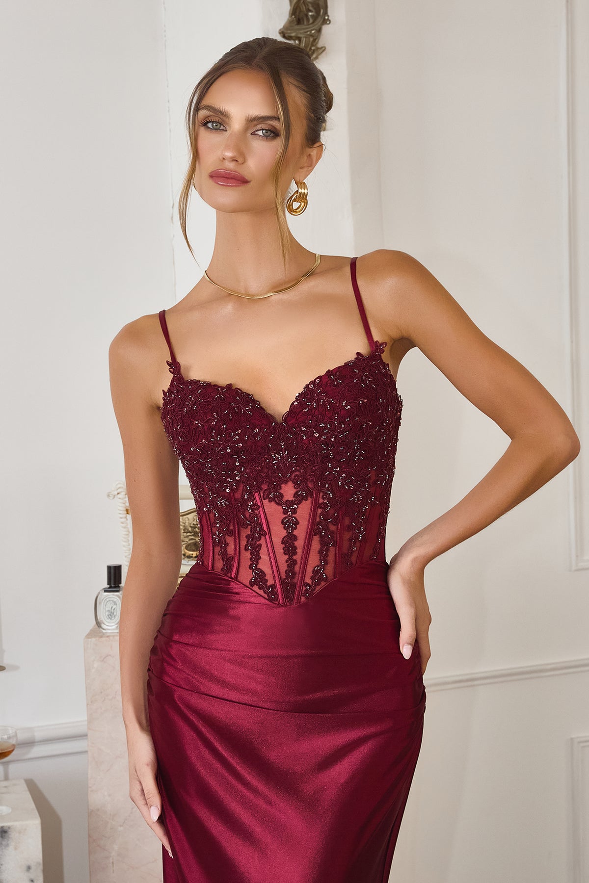 19T8 gown in Burgundy