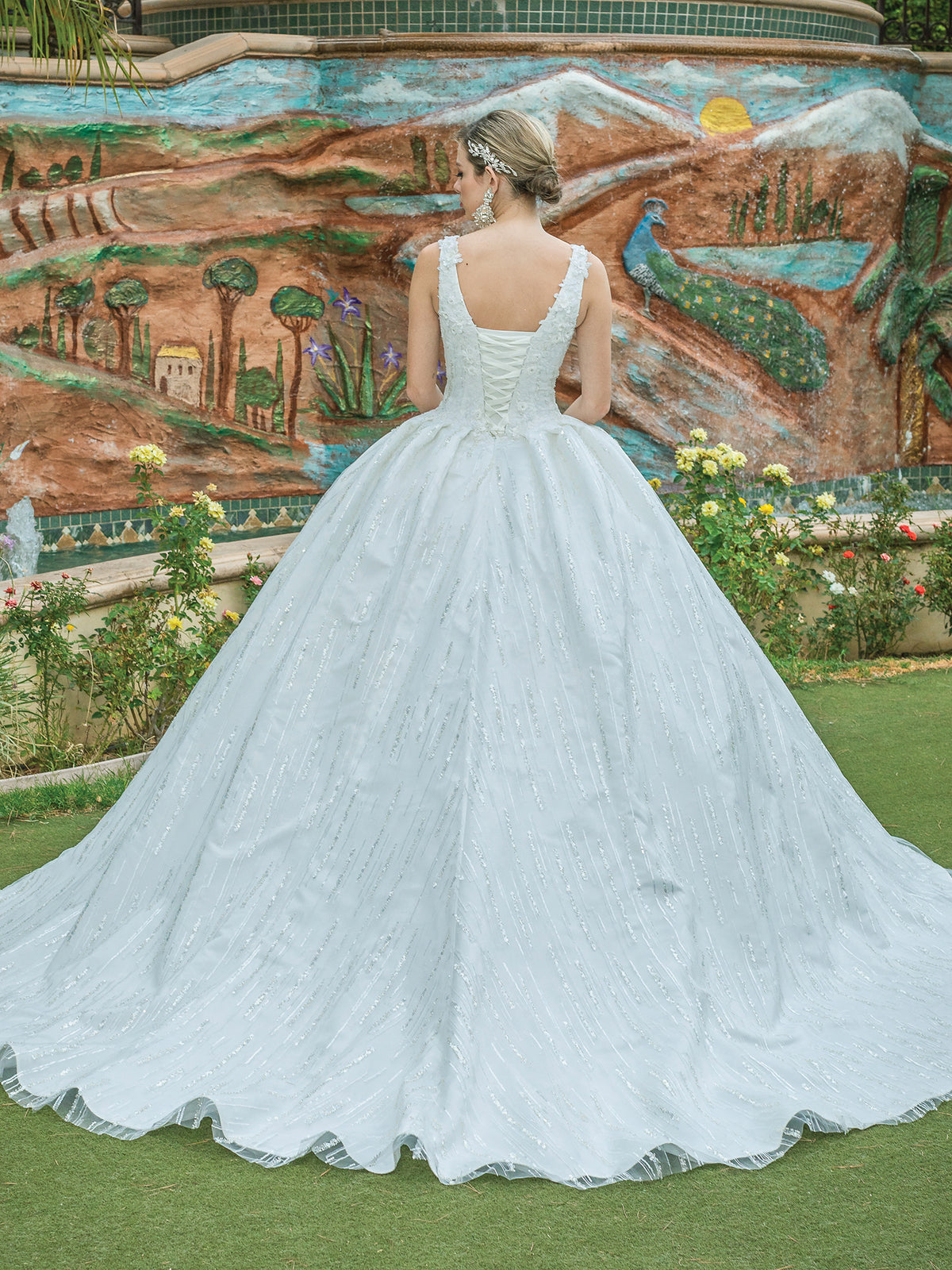 Dancing Queen 0177 wedding dress in off white, back view