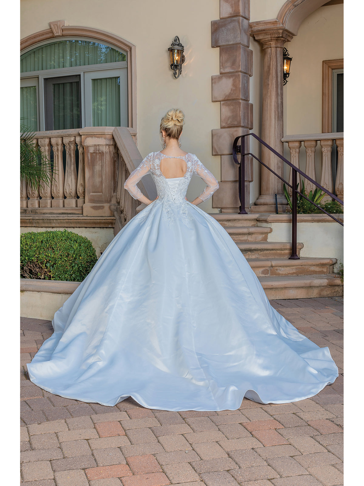 Dancing Queen 0242 wedding dress in off white, back view