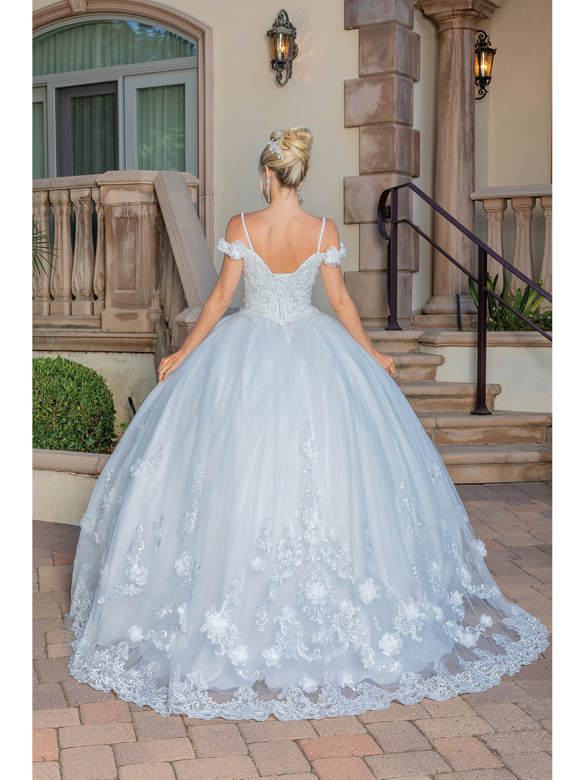 Dancing Queen 0257 wedding dress in off white, back view