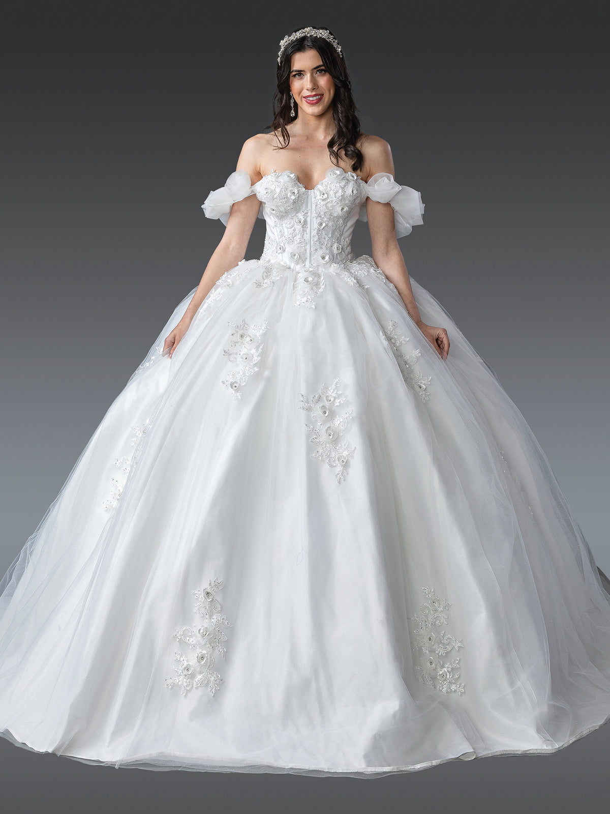 Dancing Queen 0278 wedding dress in off white, front view