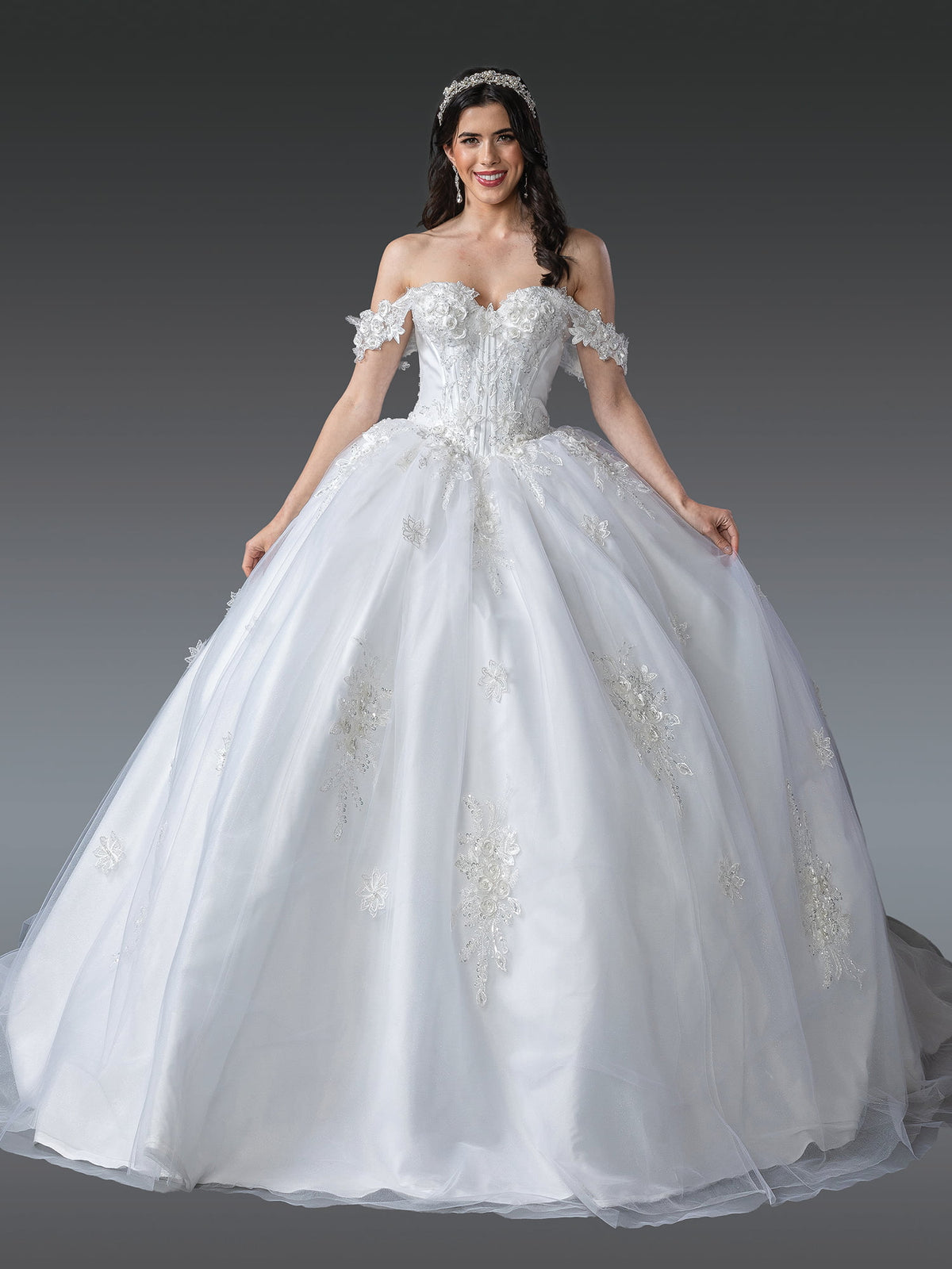 Dancing Queen 0279 wedding dress in off white, front view