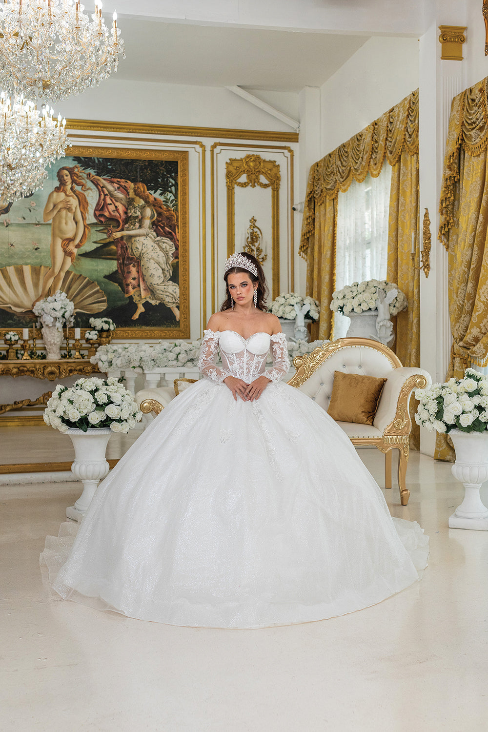 Dancing Queen 0300 wedding dress in off white, front view
