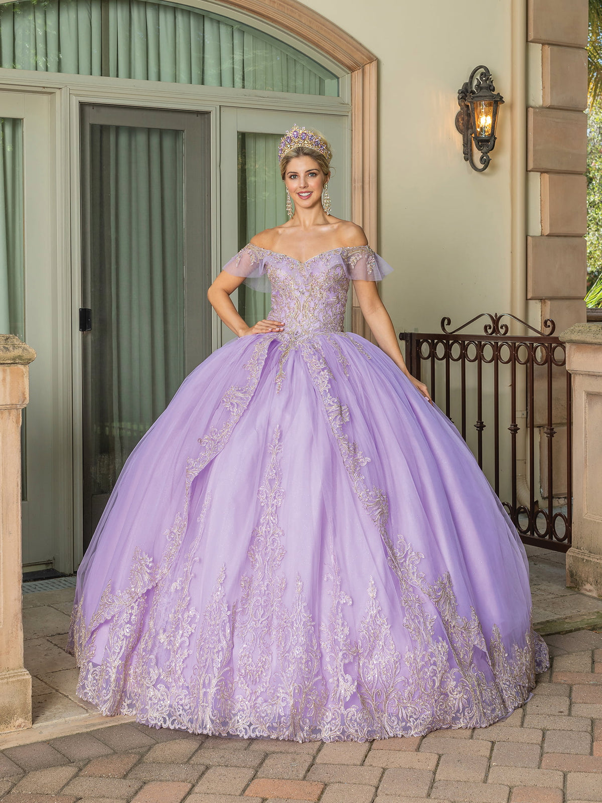 Dancing Queen 1615 quinceanera dress in lilac, additional view