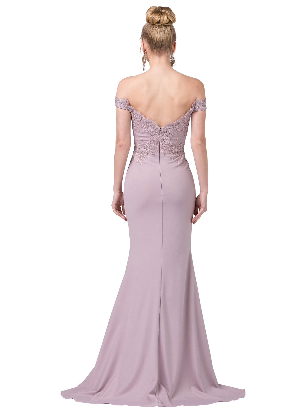 Dancing Queen 2562 prom dress in mocha, back view