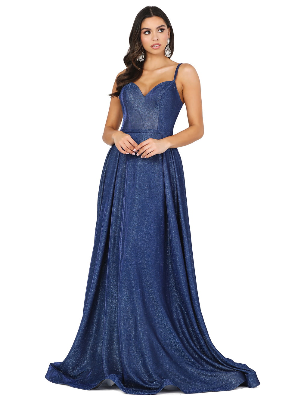 Dancing Queen 2720 prom dress in navy, front view