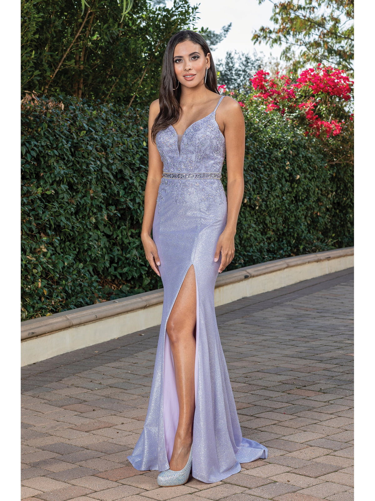 Dancing Queen 2981 prom dress in lilac, front view