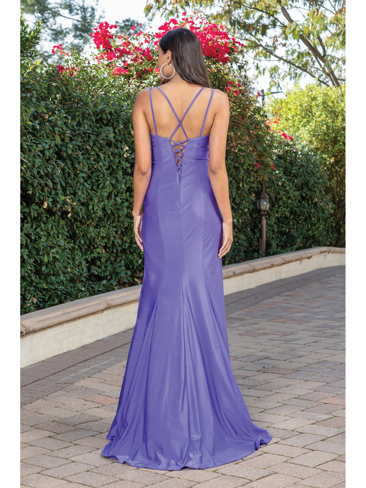Dancing Queen 4274 prom dress in lavender, back view